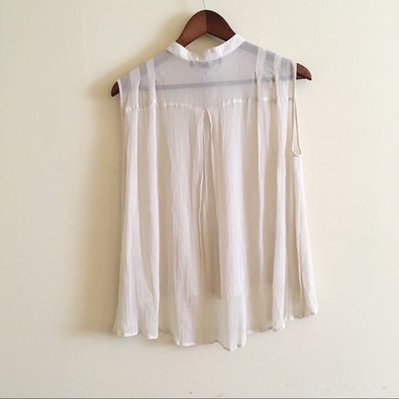 Winter Kate Chiffon Sleeveless Blouse Cream M - Picture 2 of 7